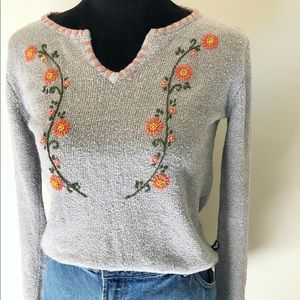 Roxy Quiksilver Sweater with Orange Flowers